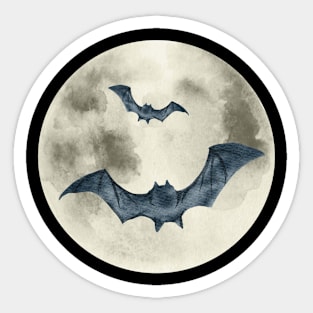 Full Moon Bats Sticker